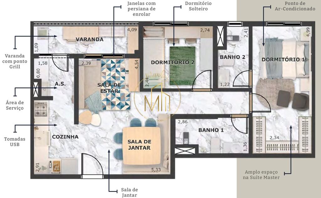 Apartamento, 2 quartos, 56 m² - Foto 8