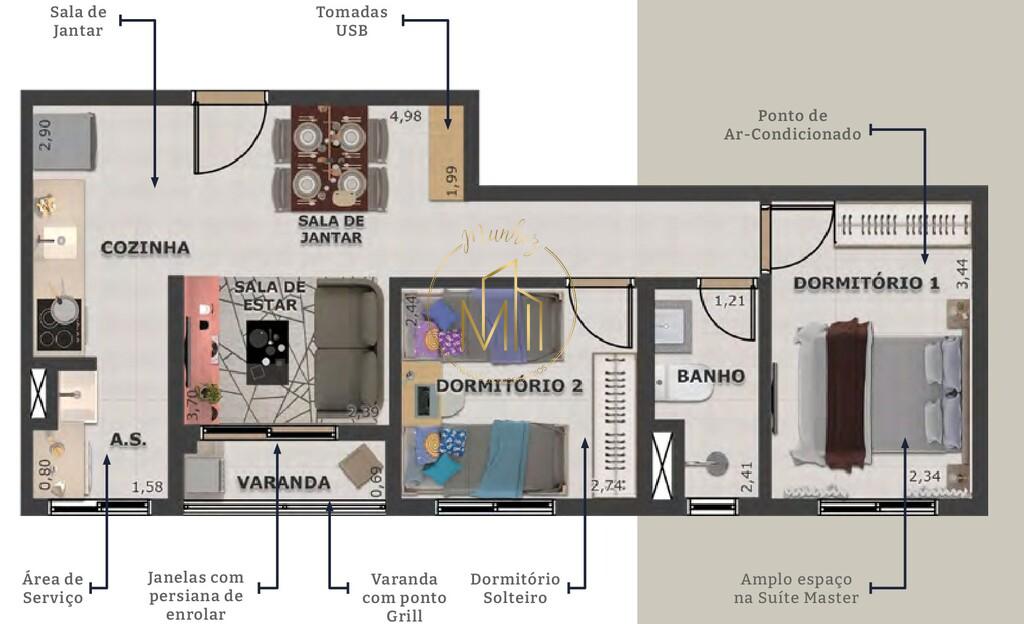 Apartamento, 2 quartos, 56 m² - Foto 5