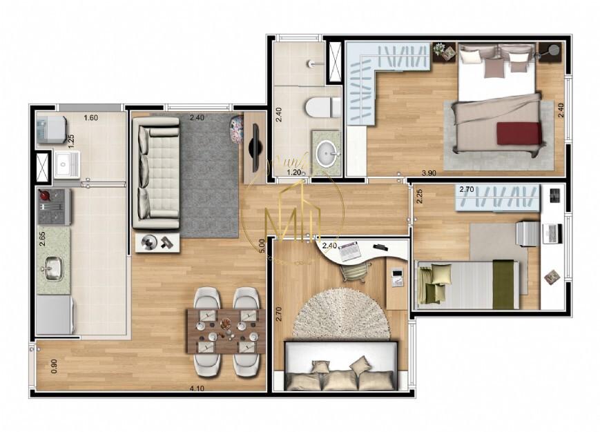 Apartamento, 3 quartos, 53 m² - Foto 47