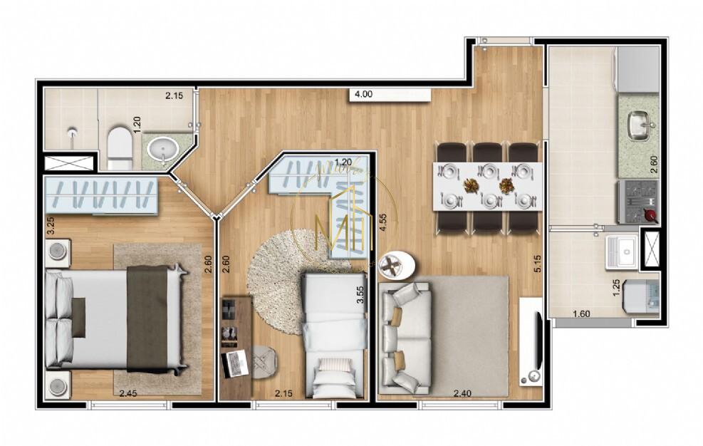 Apartamento, 3 quartos, 53 m² - Foto 44