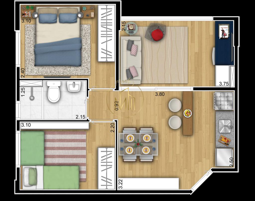 Apartamento, 2 quartos, 43 m² - Foto 16