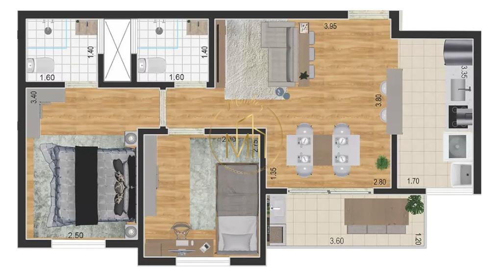 Apartamento, 2 quartos, 54 m² - Foto 6