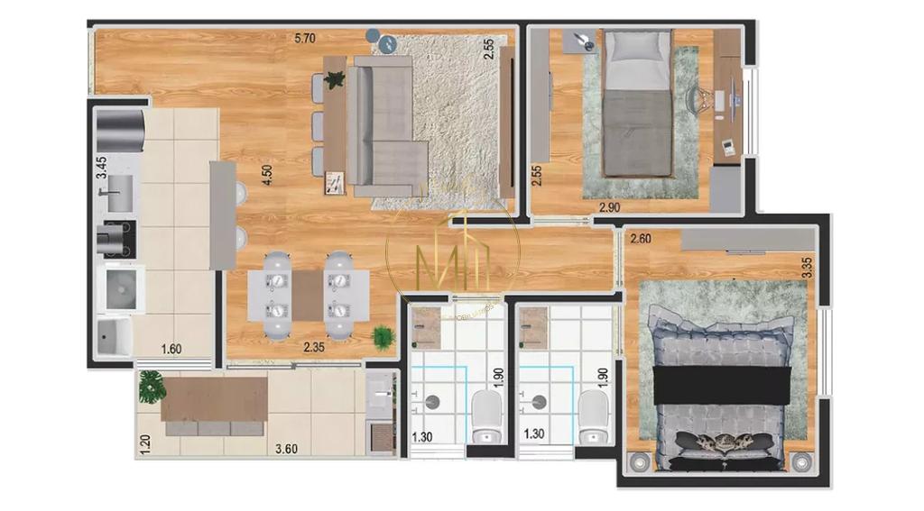 Apartamento, 2 quartos, 54 m² - Foto 7