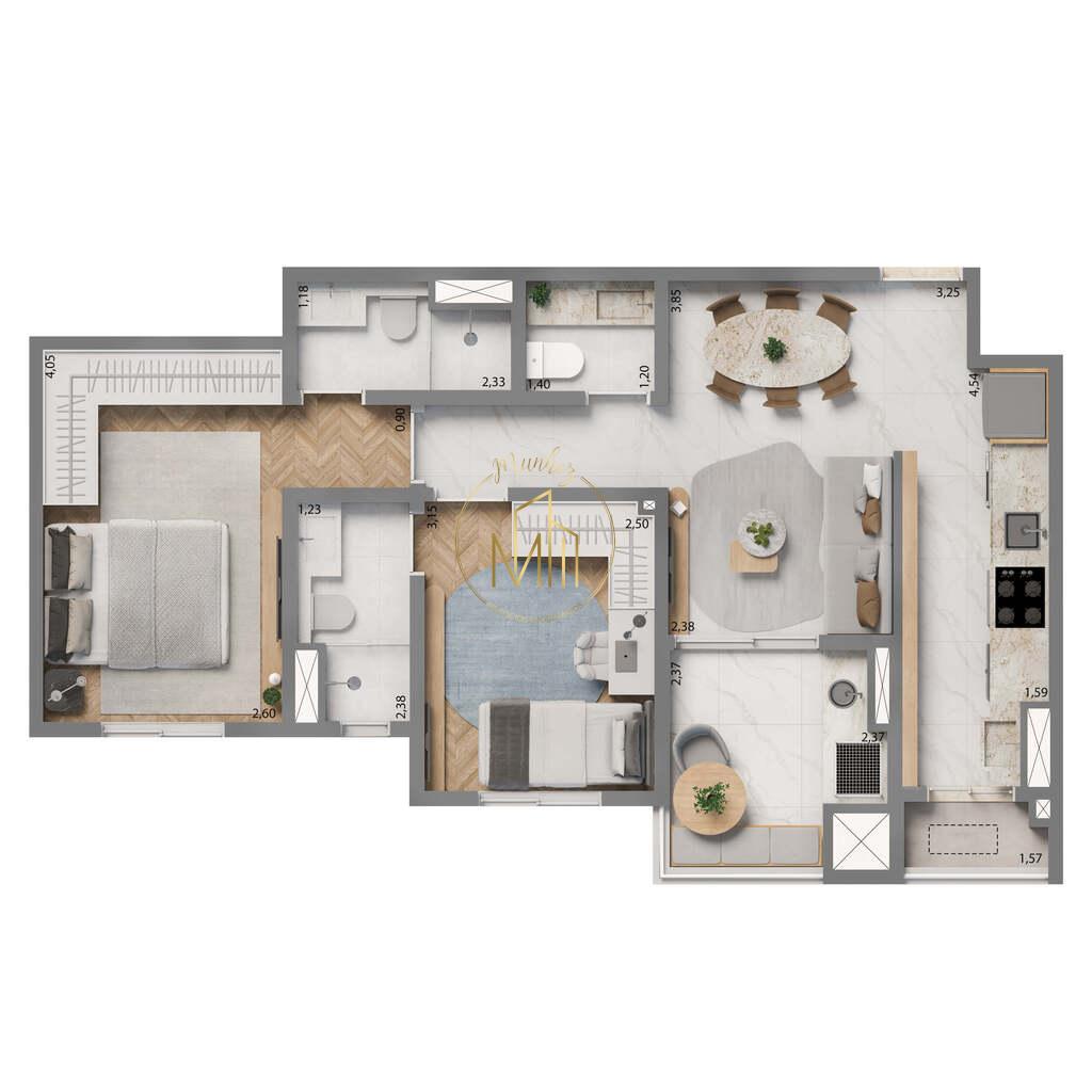 Apartamento, 2 quartos, 53 m² - Foto 33