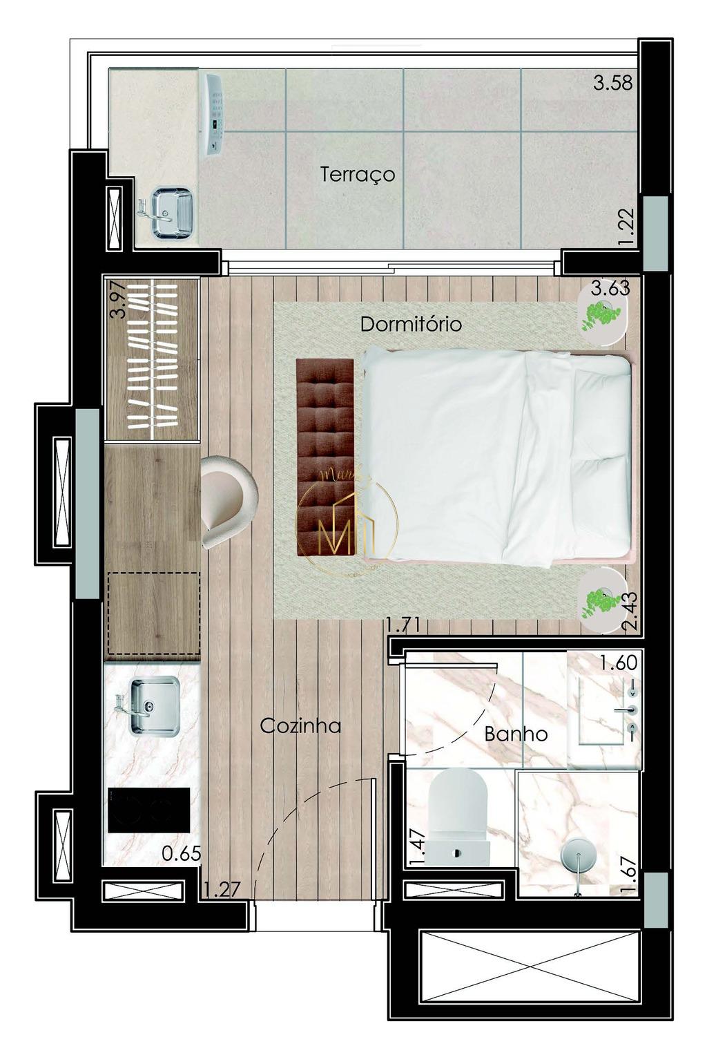 Apartamento, 1 quarto, 31 m² - Foto 10