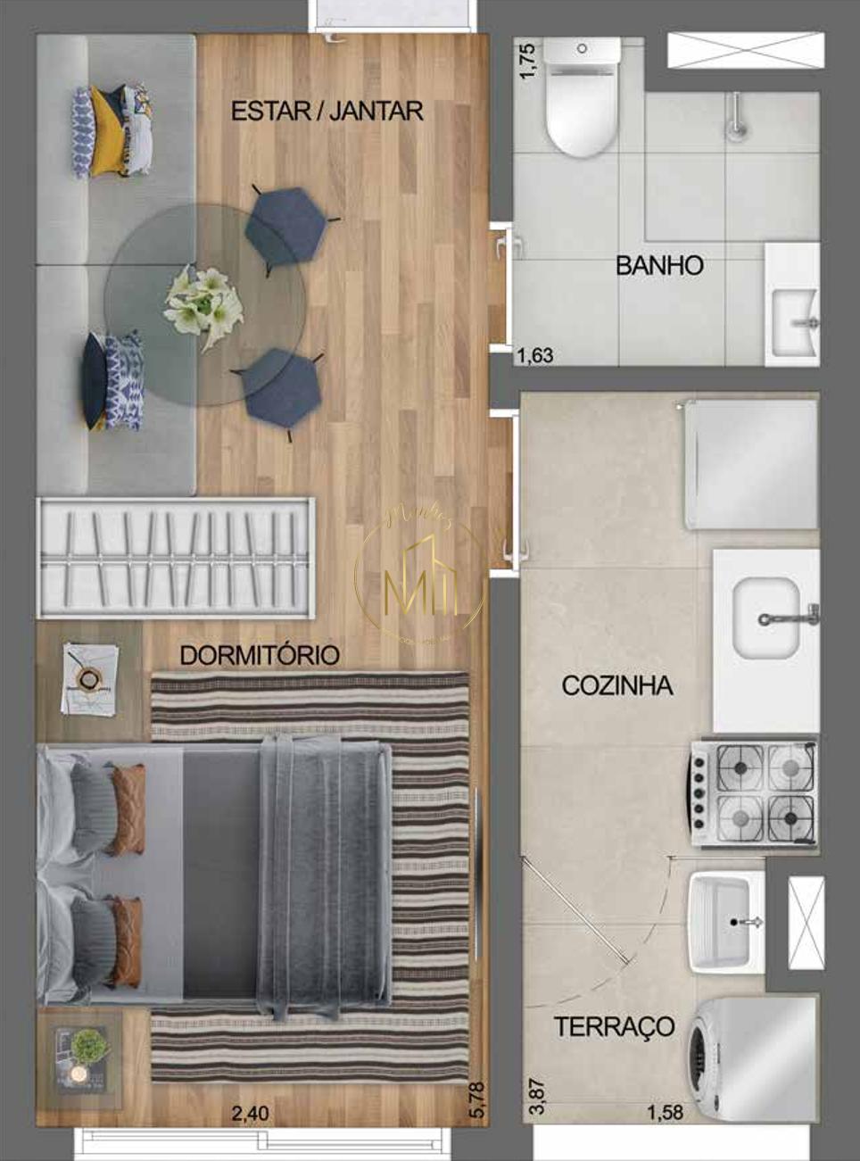 Apartamento, 1 quarto, 27 m² - Foto 11