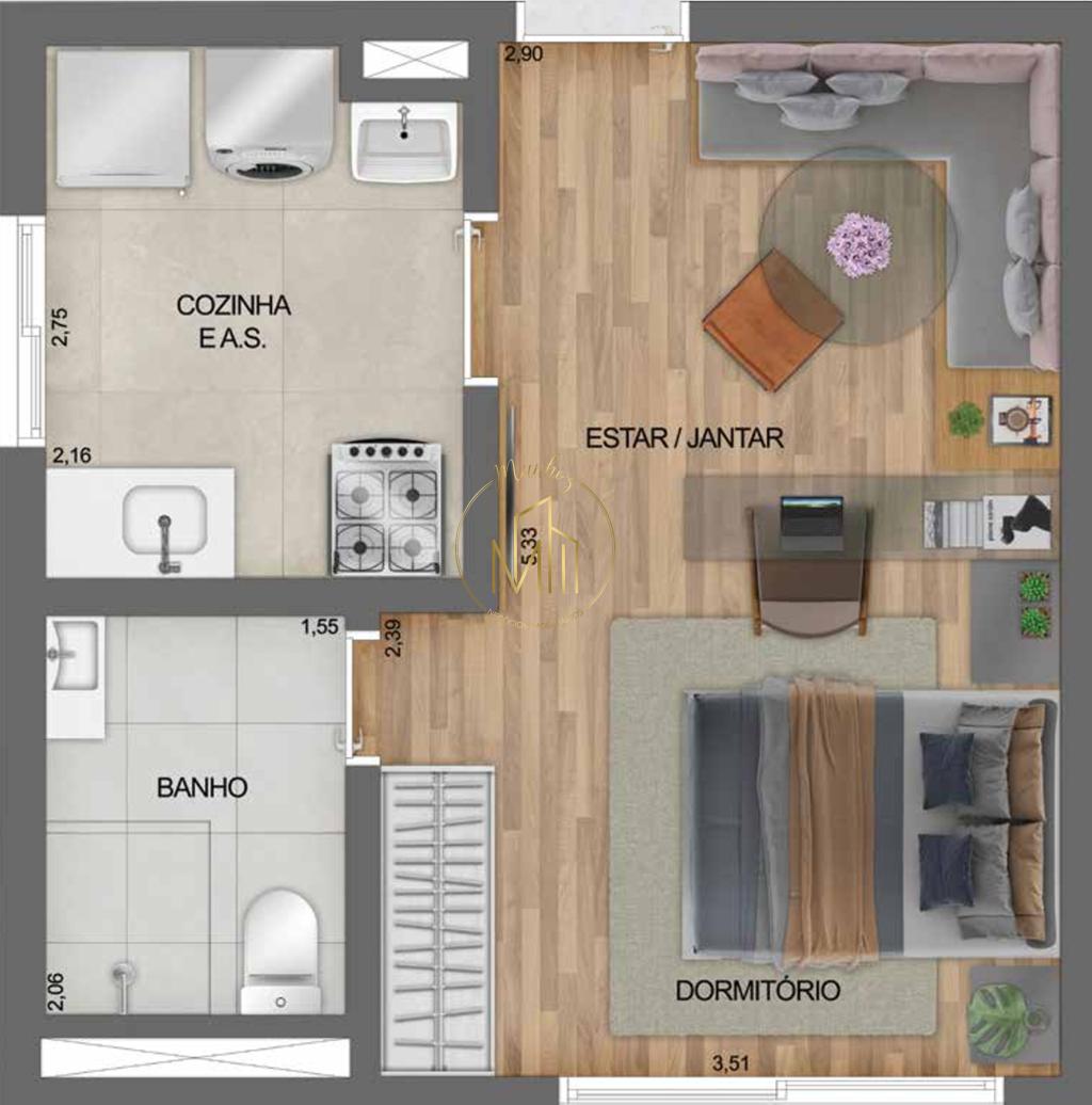 Apartamento, 1 quarto, 27 m² - Foto 12