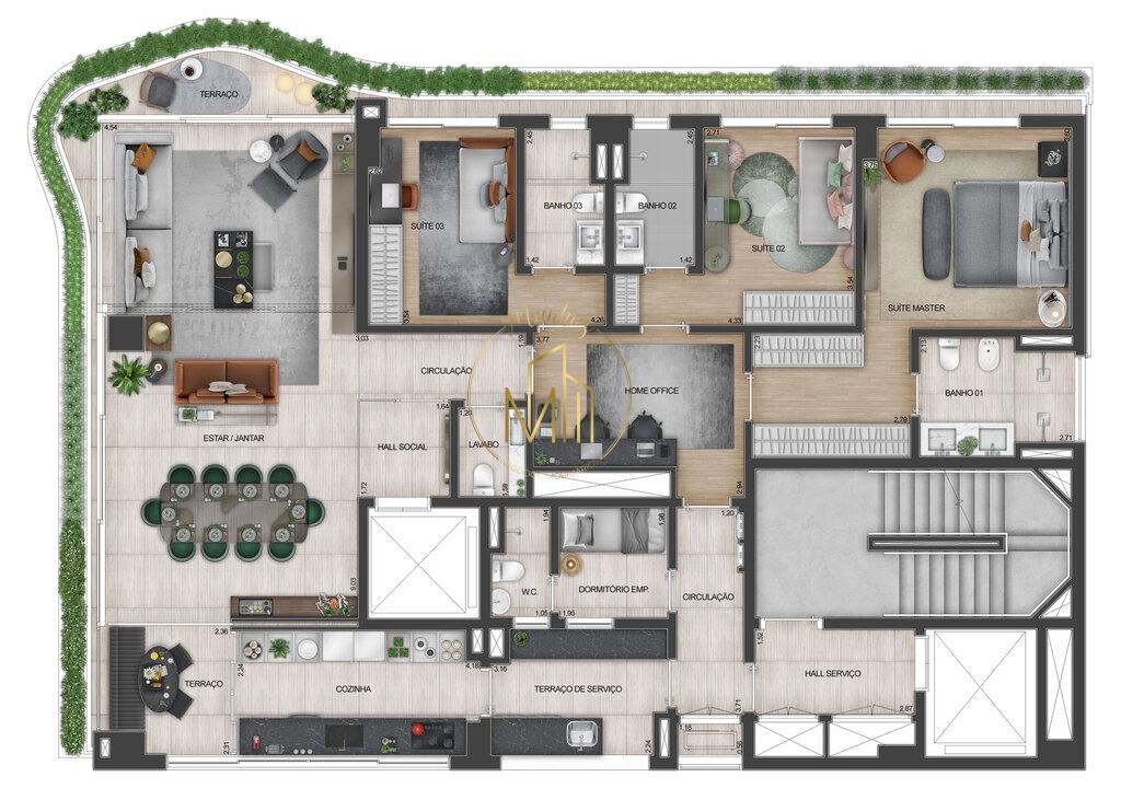 Flat/Apart Hotel, 3 quartos, 201 m² - Foto 22